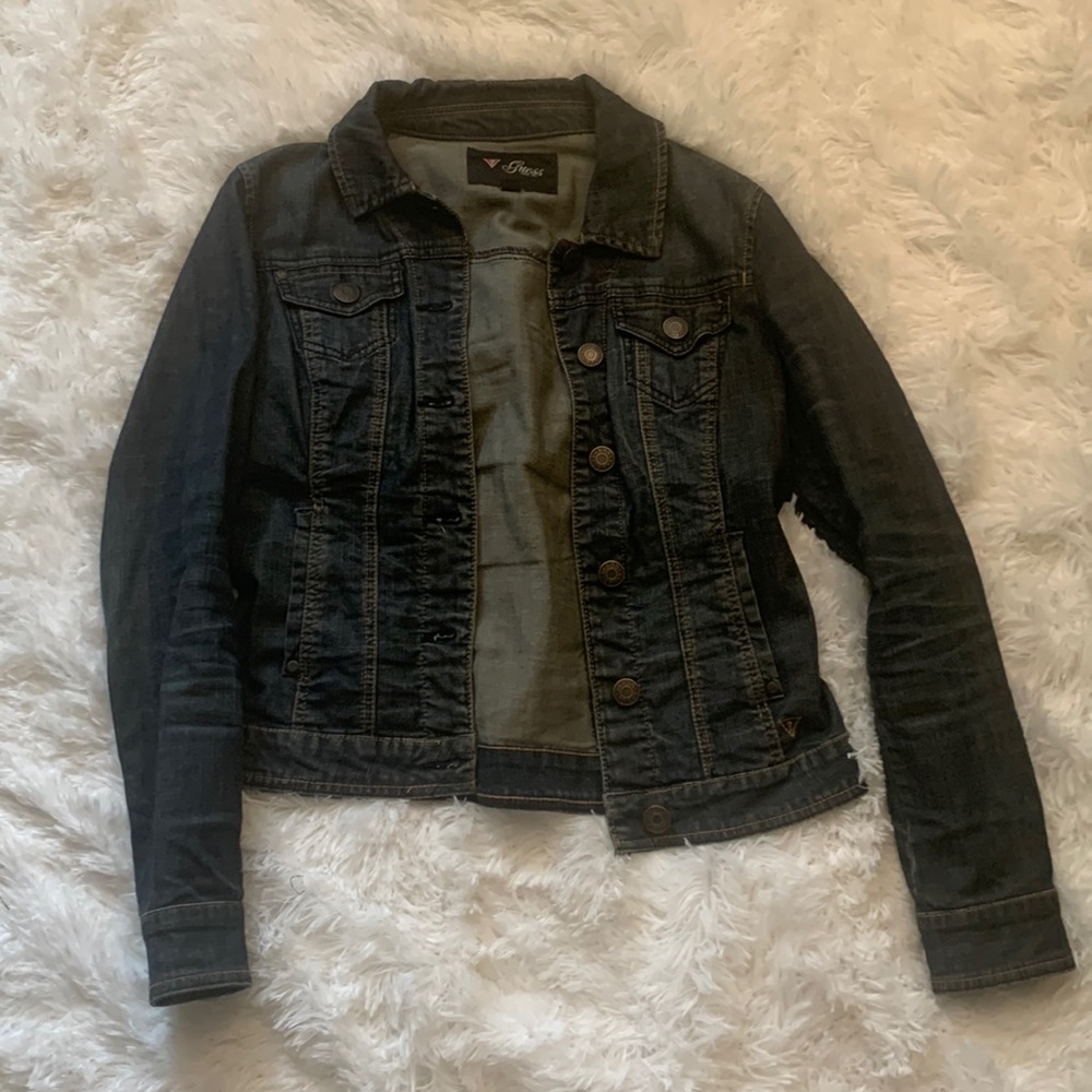 GUESS dark wash jean jacket